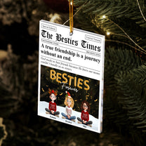 The Besties Times - Friendship Gifts Newspaper - Personalized Acrylic Ornament