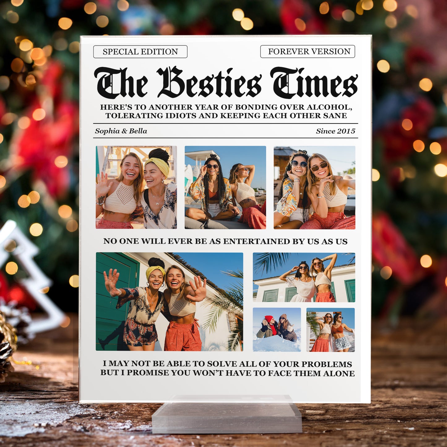 The Besties Times Friendship Our Laughs Are Limitless - Personalized Acrylic Plaque