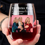 The Besties Times - Upload Friendship Photo - Gifts For BFFs, Sisters - Personalized Photo Stemless Wine Glass