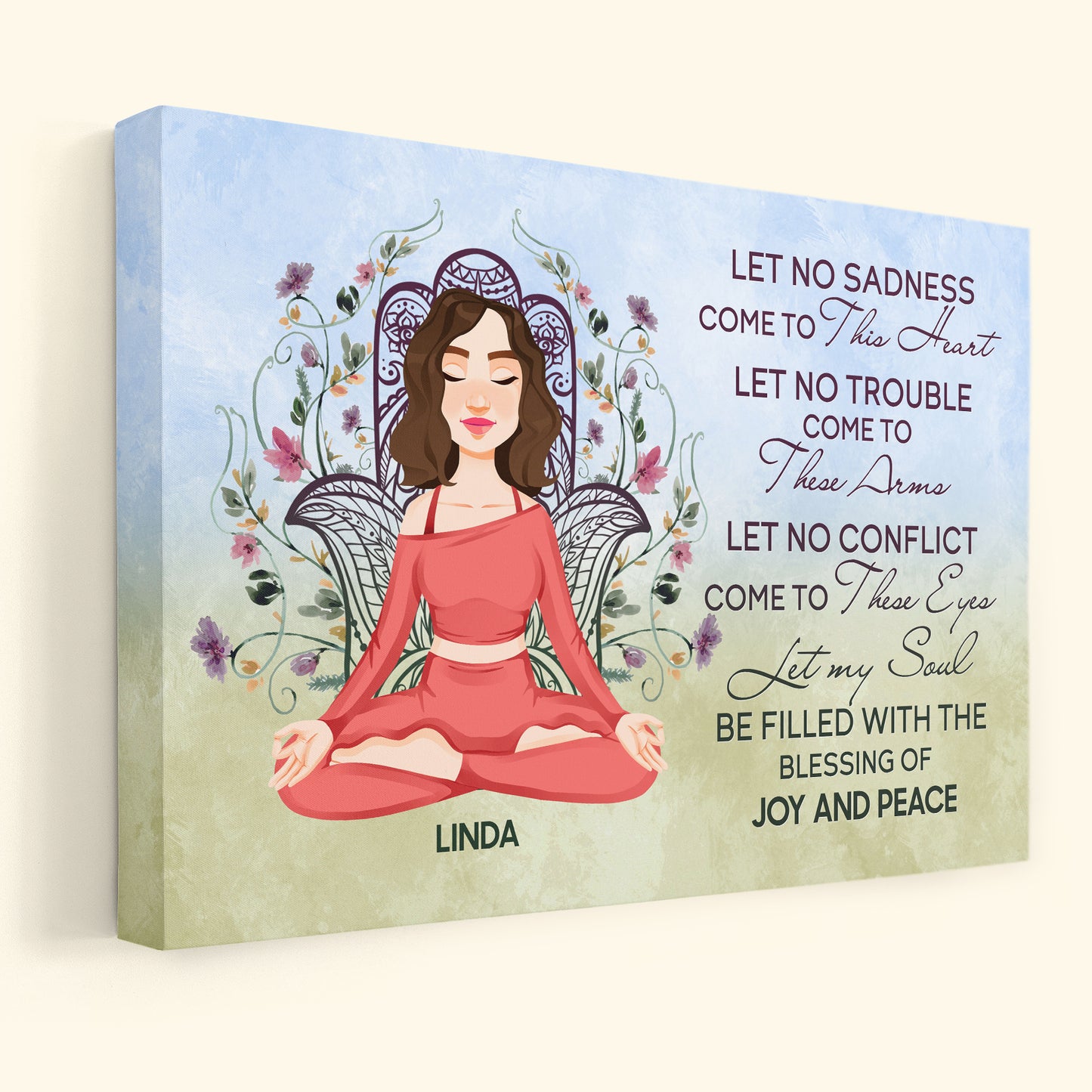 The Blessing Of Joy And Peace - Personalized Wrapped Canvas