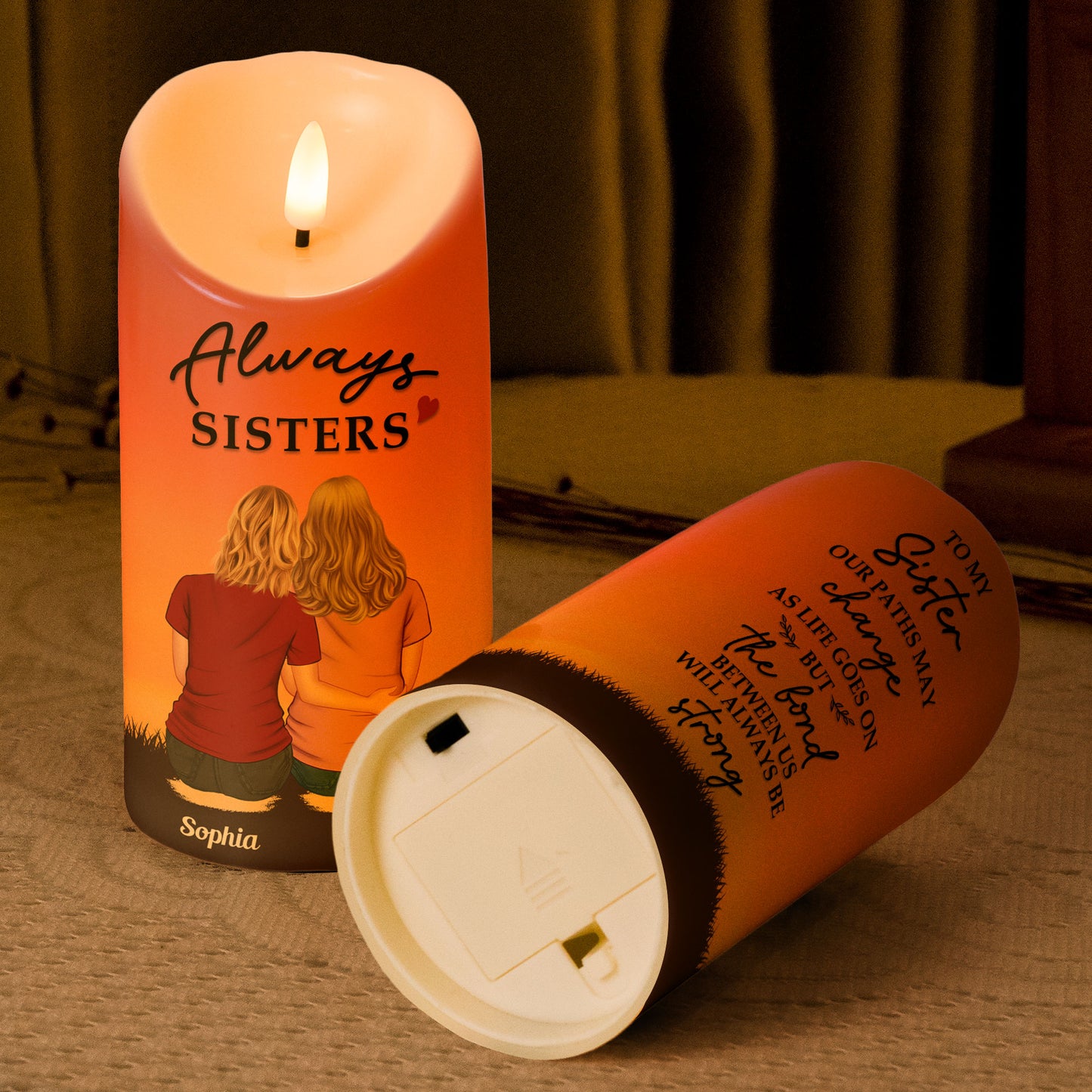 The Bond Between Us Will Always Be Strong - Personalized LED Candle