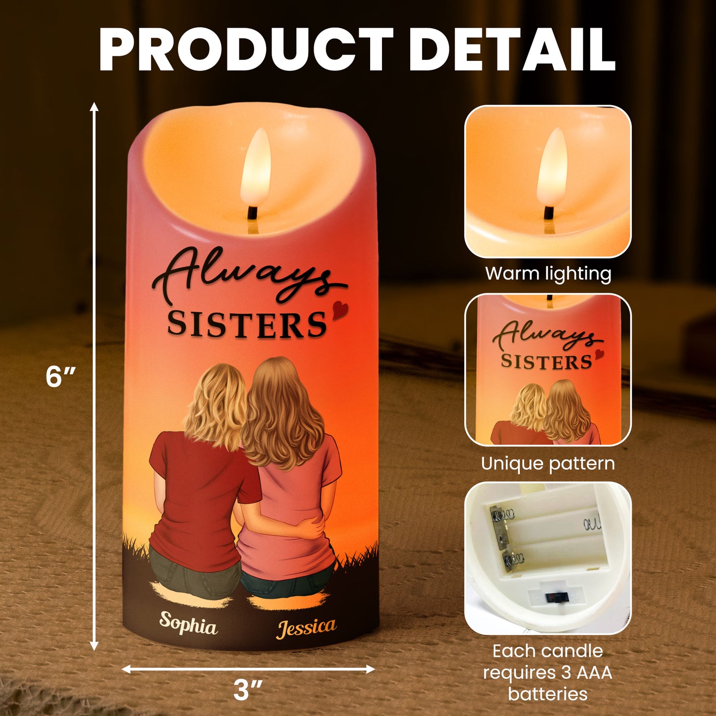 The Bond Between Us Will Always Be Strong - Personalized LED Candle