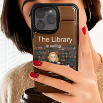 The Books Are Calling... And I Must Go - Personalized Leather Flip Wallet Phone Case