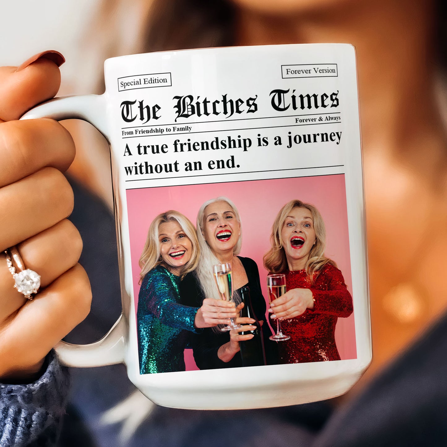 The B*tches Times - Upload Friendship Photo - Gifts For BFFs, Sisters - Personalized Photo Mug