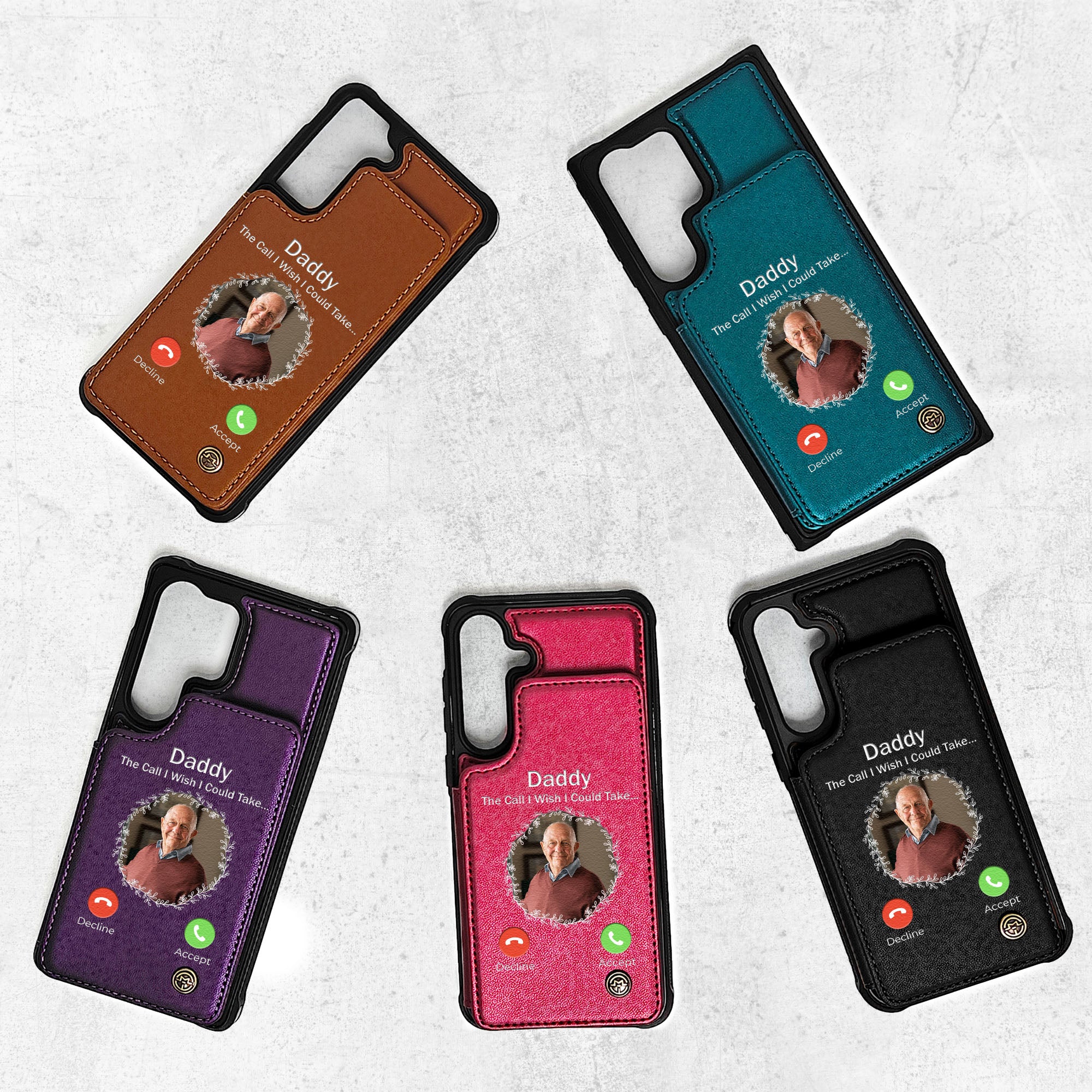 The Call I Wish I Could Take - Personalized Photo Leather Flip Wallet Phone Case