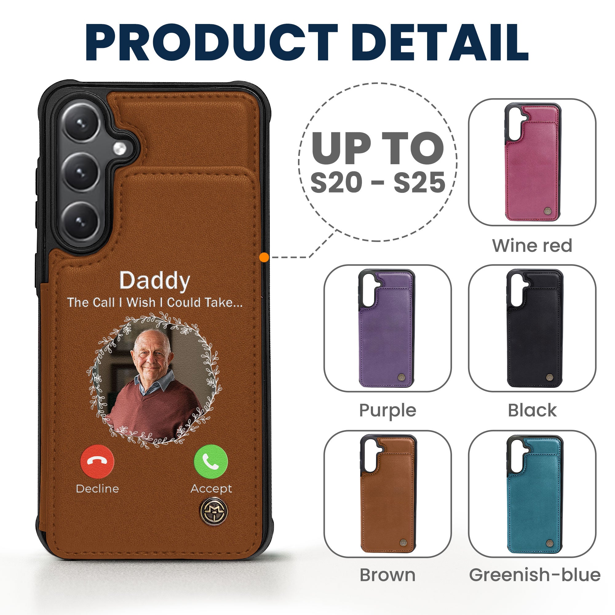 The Call I Wish I Could Take - Personalized Photo Leather Flip Wallet Phone Case