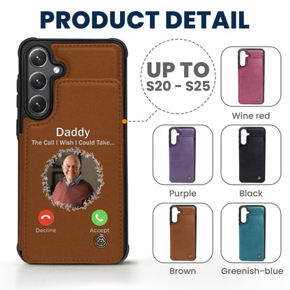 The Call I Wish I Could Take - Personalized Photo Leather Flip Wallet Phone Case