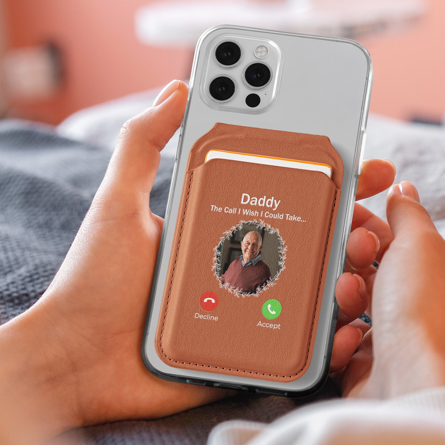 The Call I Wish I Could Take - Personalized Photo Wallet Compatible With Magsafe