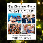 The Christmas Times Newspaper - What A Year - Personalized Acrylic Photo Ornament