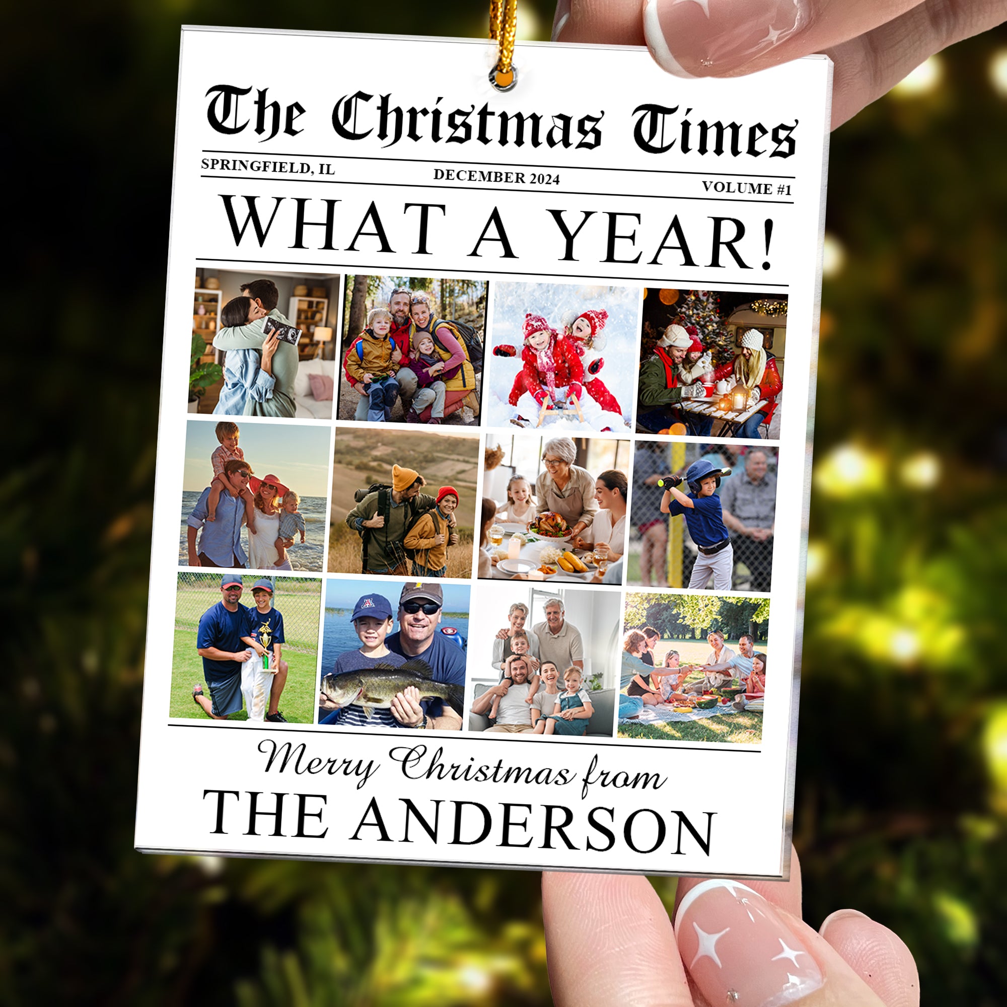 The Christmas Times - What A Year Newspaper - Personalized Acrylic Photo Ornament