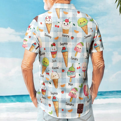 The Coolest Pop - Custom With Kids' Names - Personalized Hawaiian Shirt