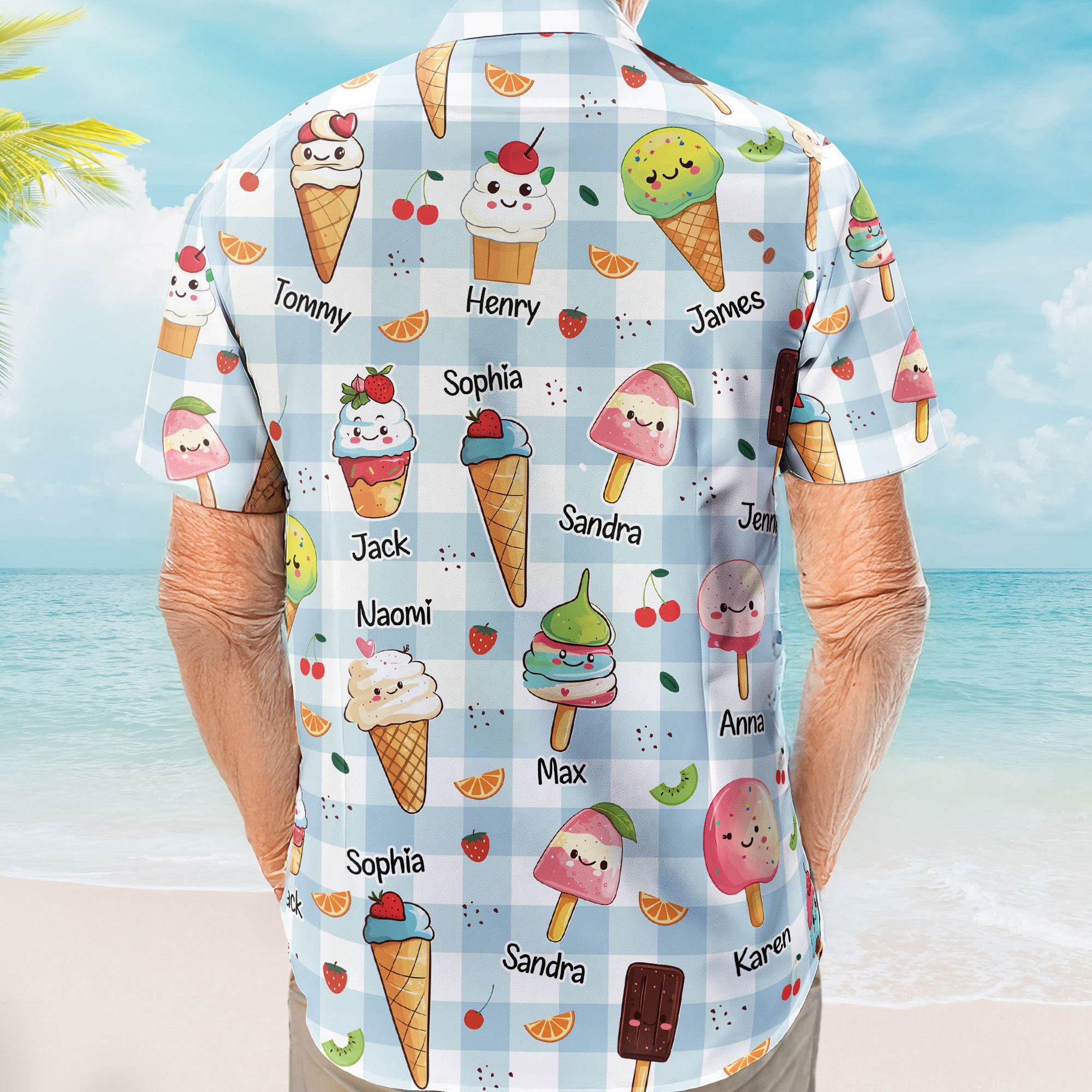 Father's Day Gifts, The Coolest Pop - Custom With Kids' Names - Personalized Hawaiian Shirt