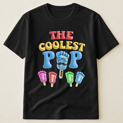 The Coolest Pop Footprint Custom Name - Personalized Shirt