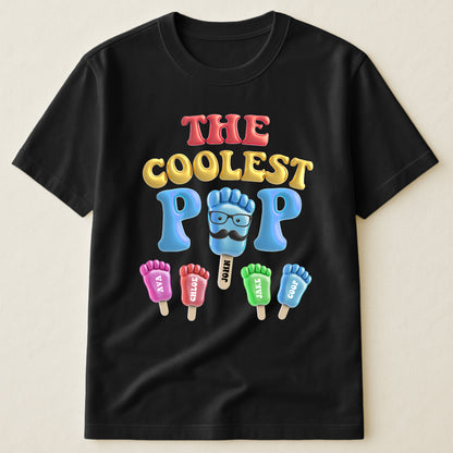 The Coolest Pop Footprint Custom Name - Personalized Shirt