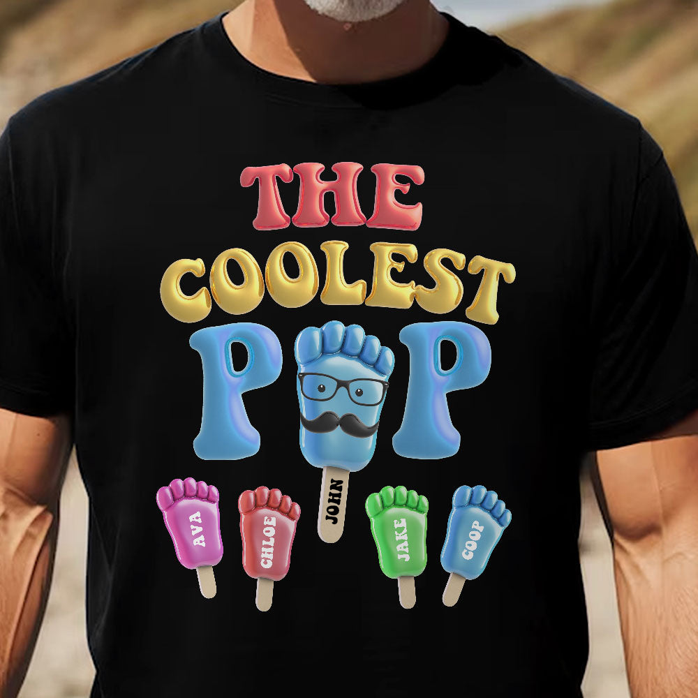 The Coolest Pop Footprint Custom Name - Personalized Shirt
