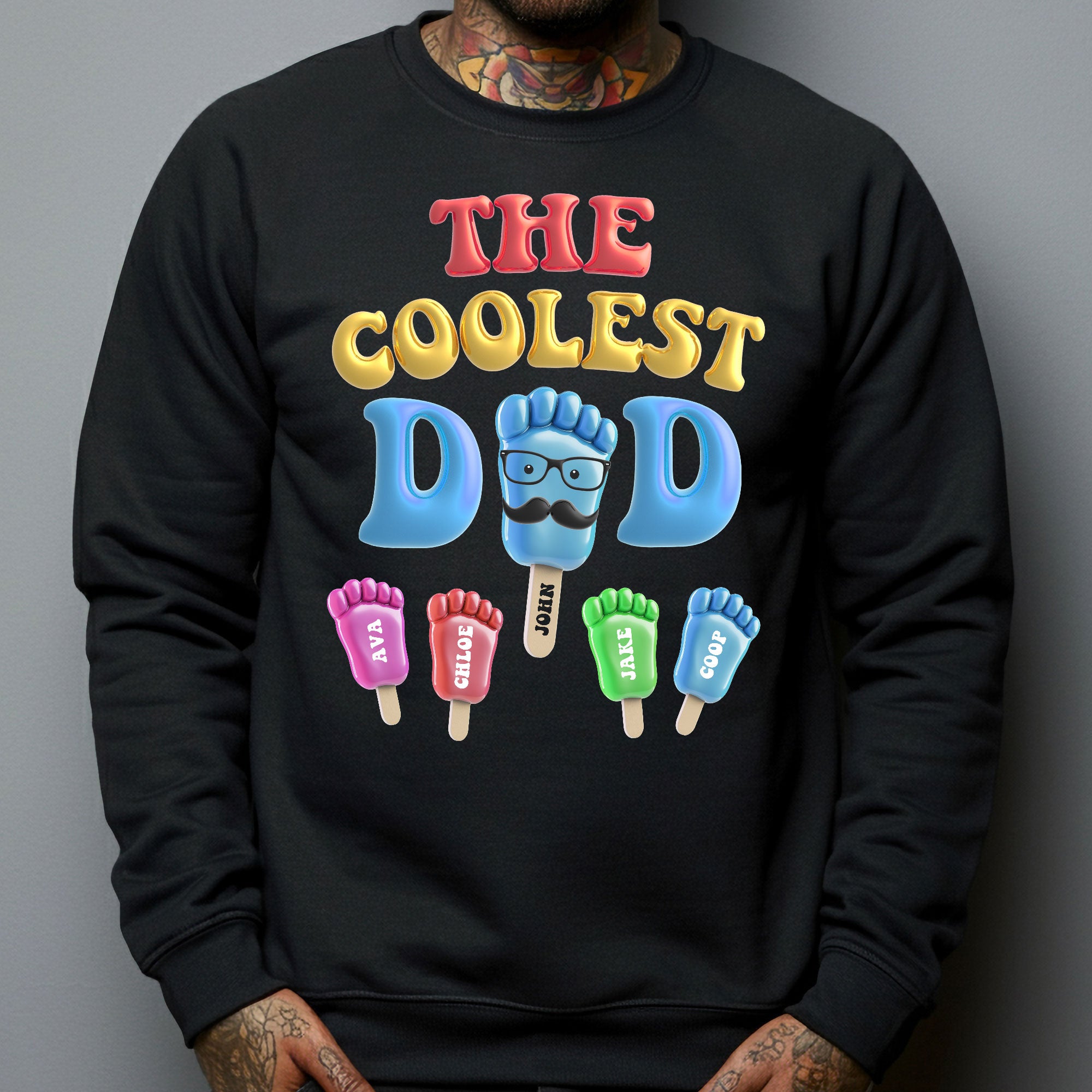 The Coolest Pop Footprint Custom Name - Personalized Shirt
