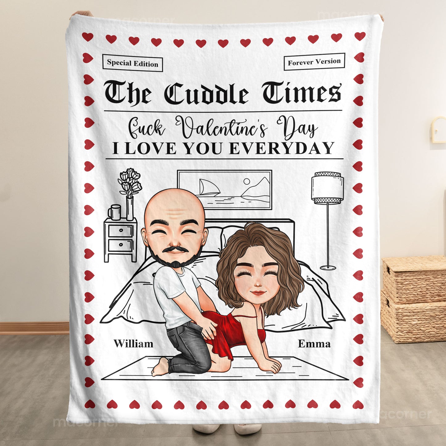 The Cuddle Times F*ck Valentine's Day I Love You Every Day - Personalized Blanket