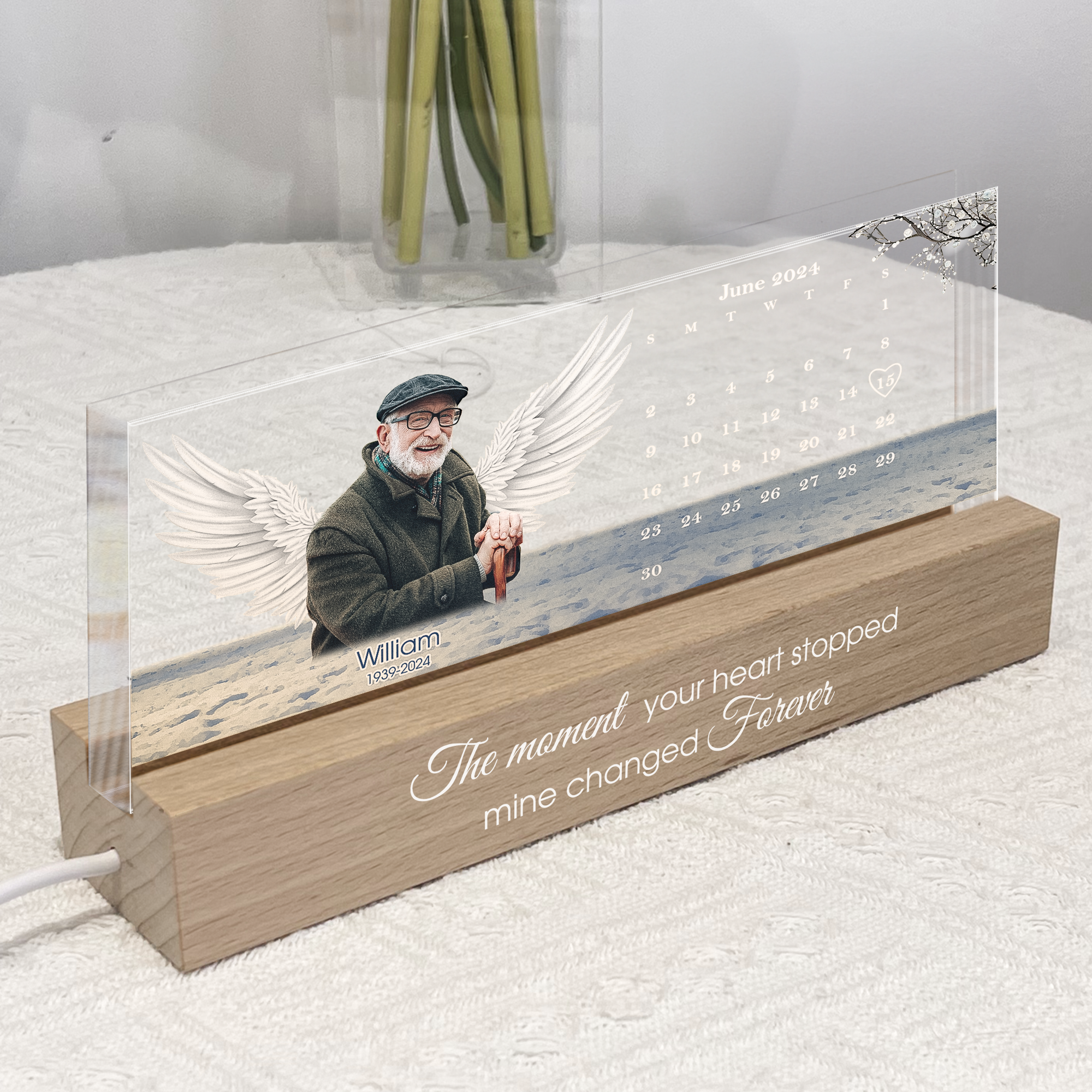 The Day God Called You Home - Personalized Photo LED Night Light