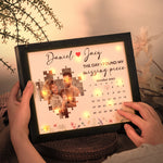 The Day I Found My Missing Piece Anniversary Gift - Personalized Photo LED Shadow Box