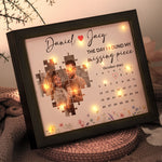 The Day I Found My Missing Piece Anniversary Gift - Personalized Photo LED Shadow Box