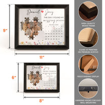 The Day I Found My Missing Piece Anniversary Gift - Personalized Photo LED Shadow Box