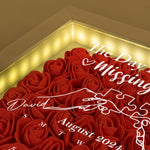 The Day I Found My Missing Piece - Custom Date - Personalized Flower Shadow Box With LED Light