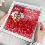 The Day I Found My Missing Piece - Personalized Photo Flower Shadow Box With LED Light