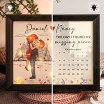 The Day I Found My Missing Piece Valentine's Day Anniversary Gift - Personalized LED Shadow Box
