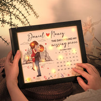 The Day I Found My Missing Piece Valentine's Day Anniversary Gift - Personalized LED Shadow Box