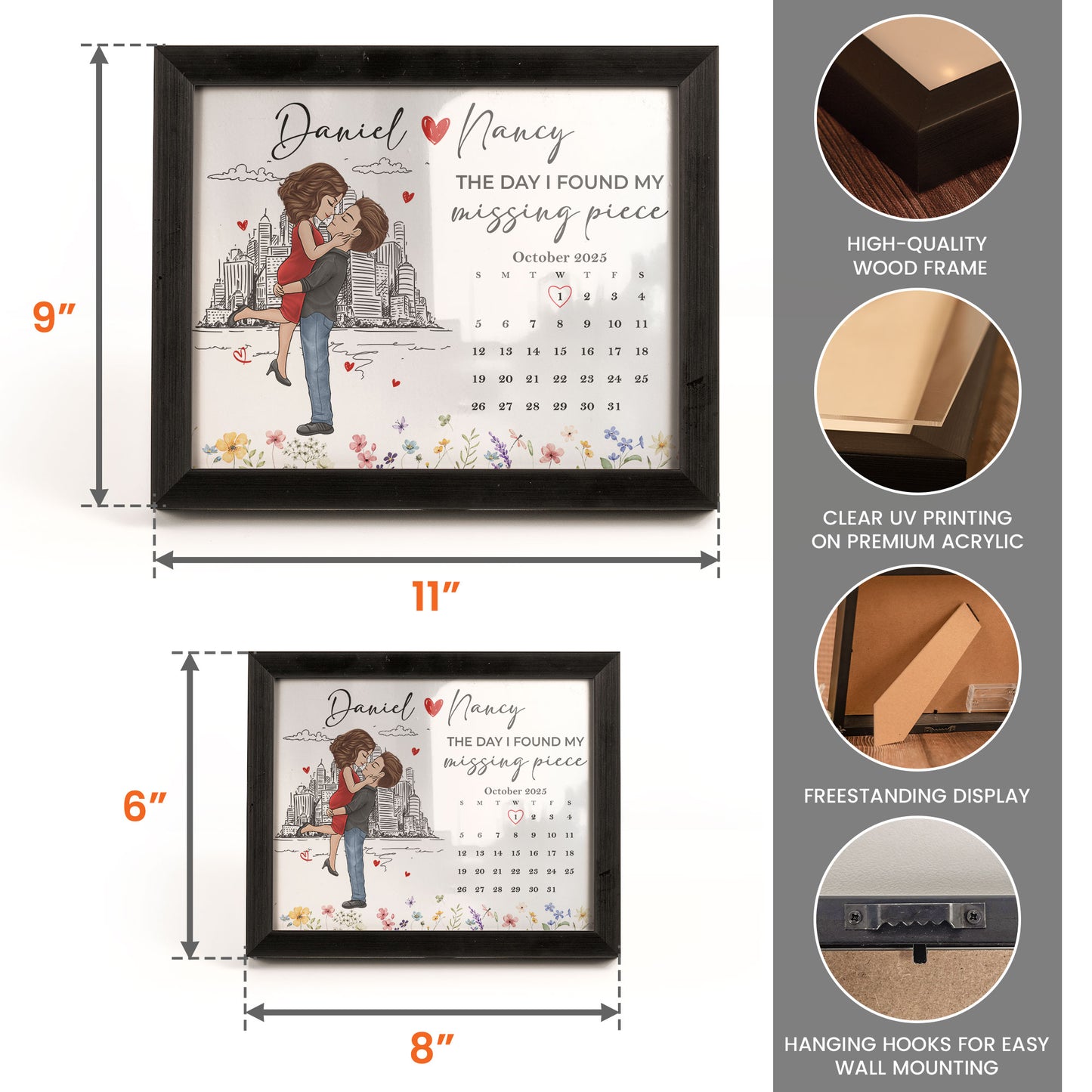 The Day I Found My Missing Piece Valentine's Day Anniversary Gift - Personalized LED Shadow Box