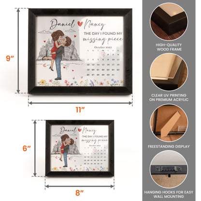 The Day I Found My Missing Piece Valentine's Day Anniversary Gift - Personalized LED Shadow Box