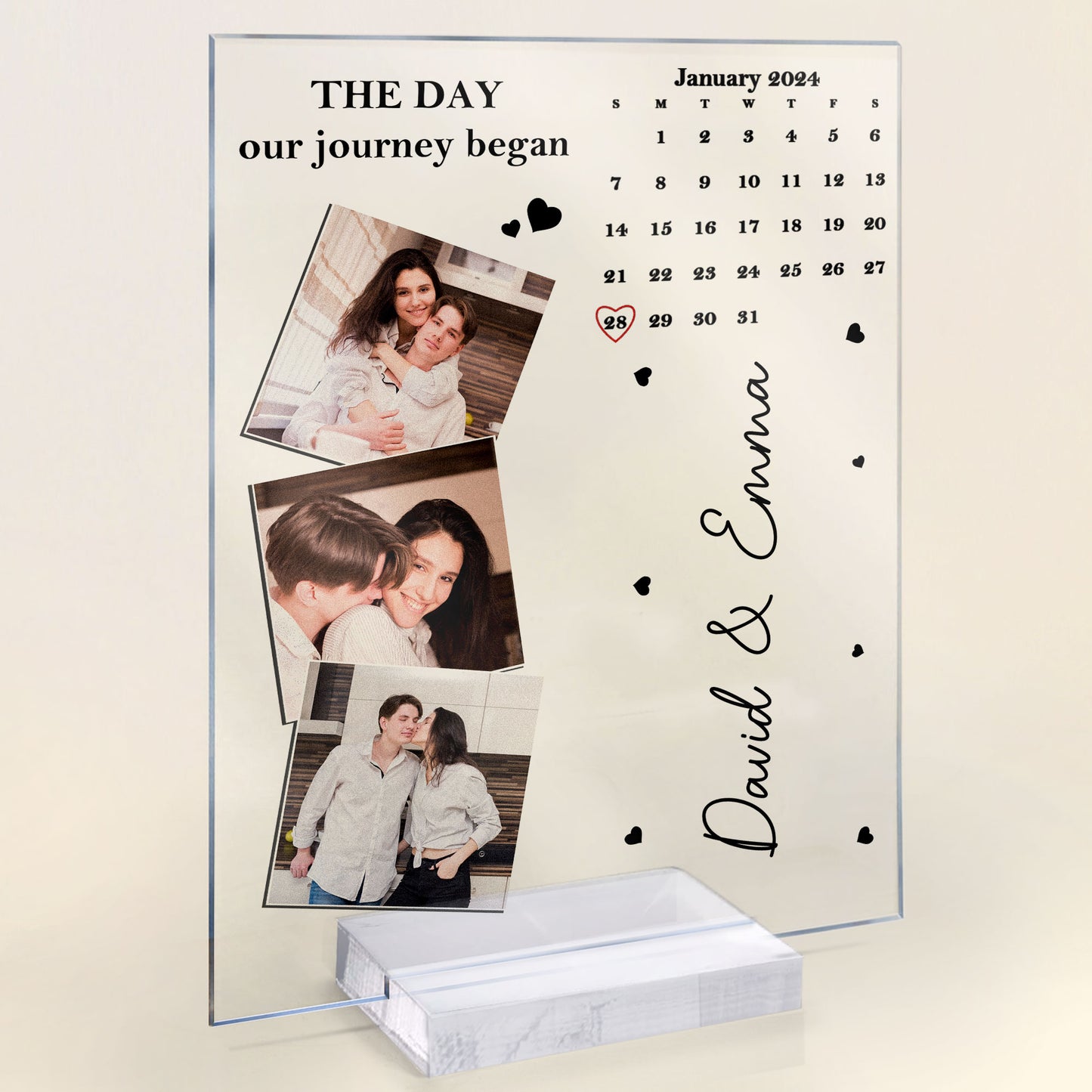 The Day Our Journey Began Custom Date - Personalized Acrylic Photo Plaque