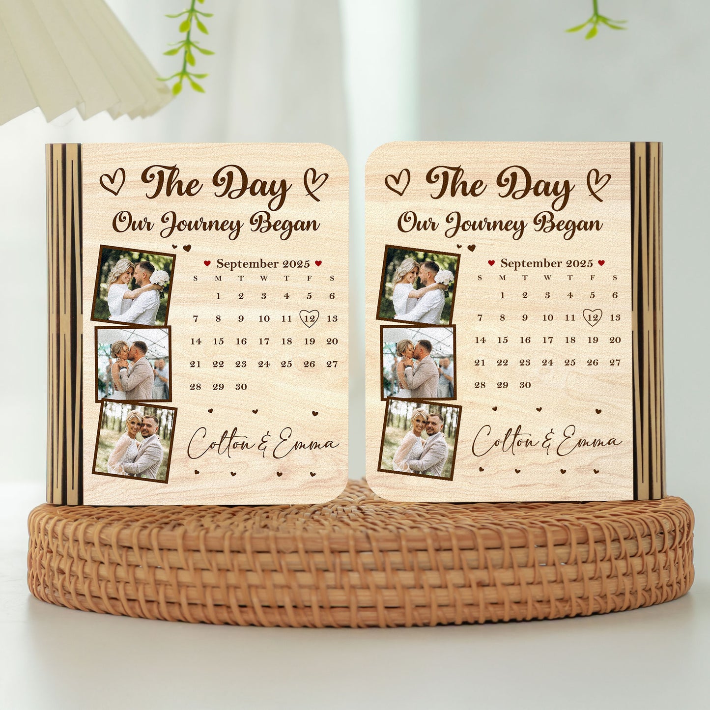 The Day Our Story Began Couple Anniversary Wedding Gift - Personalized Photo Book Lamp