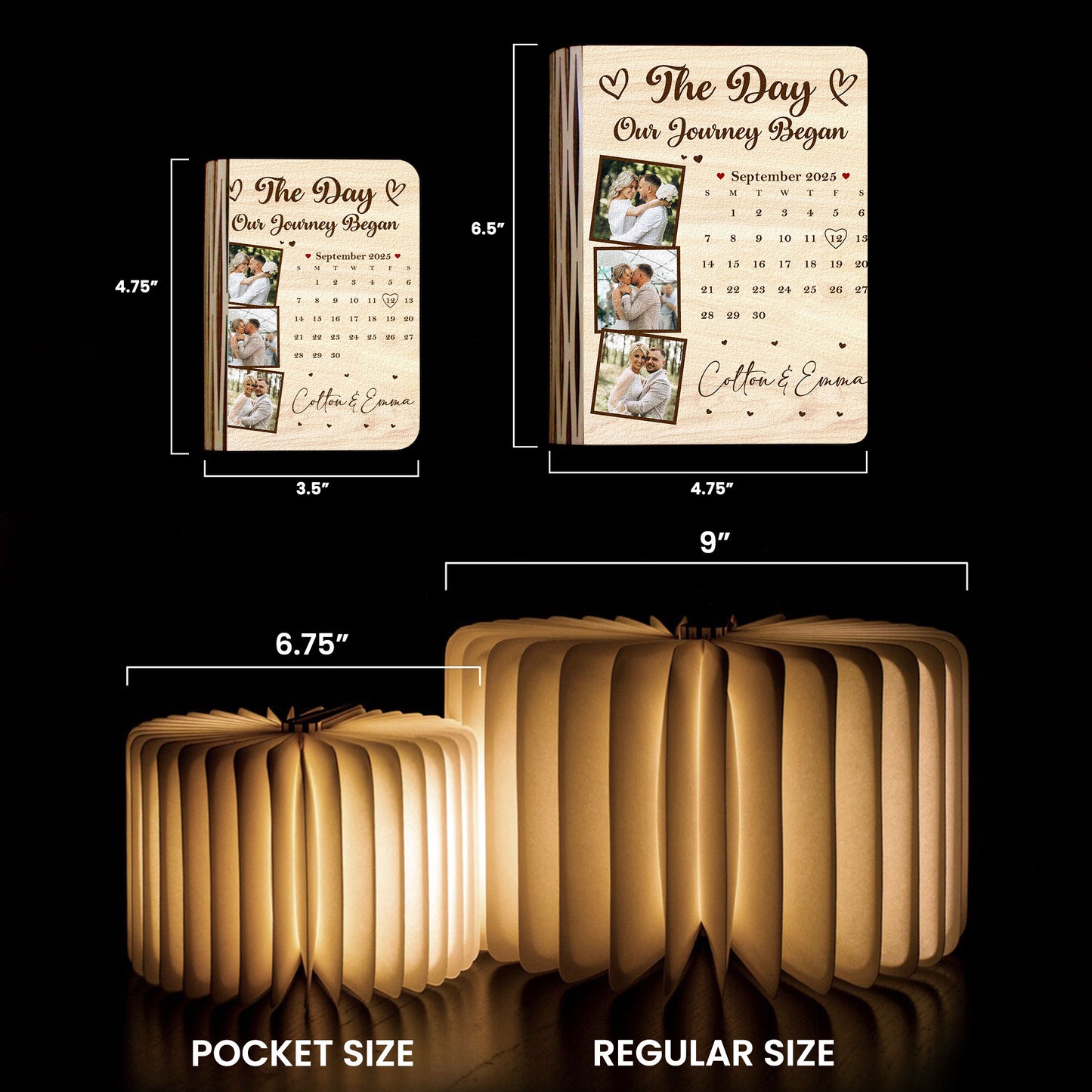 The Day Our Story Began Couple Anniversary Wedding Gift - Personalized Photo Book Lamp