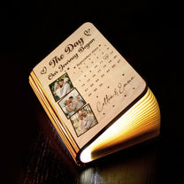 The Day Our Story Began Couple Anniversary Wedding Gift - Personalized Photo Book Lamp