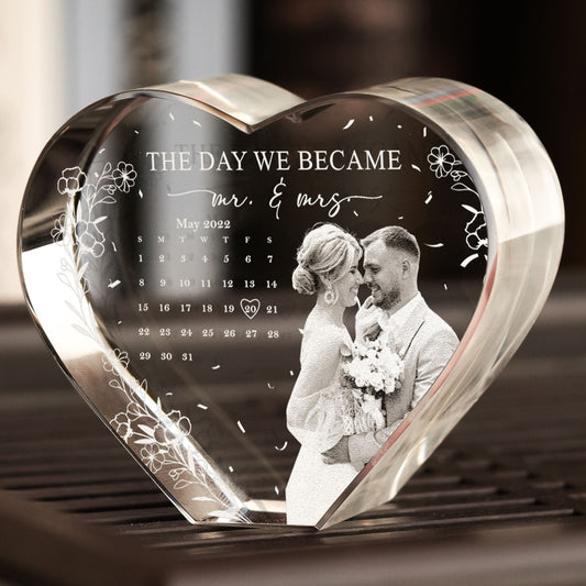 The Day We Became Mr. & Mrs. - Custom 3D Crystal Photo