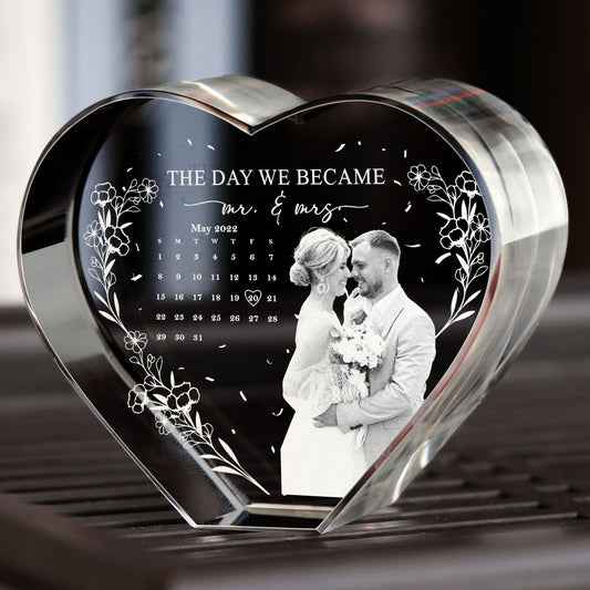 The Day We Became Mr. & Mrs. - Custom 3D Crystal Photo