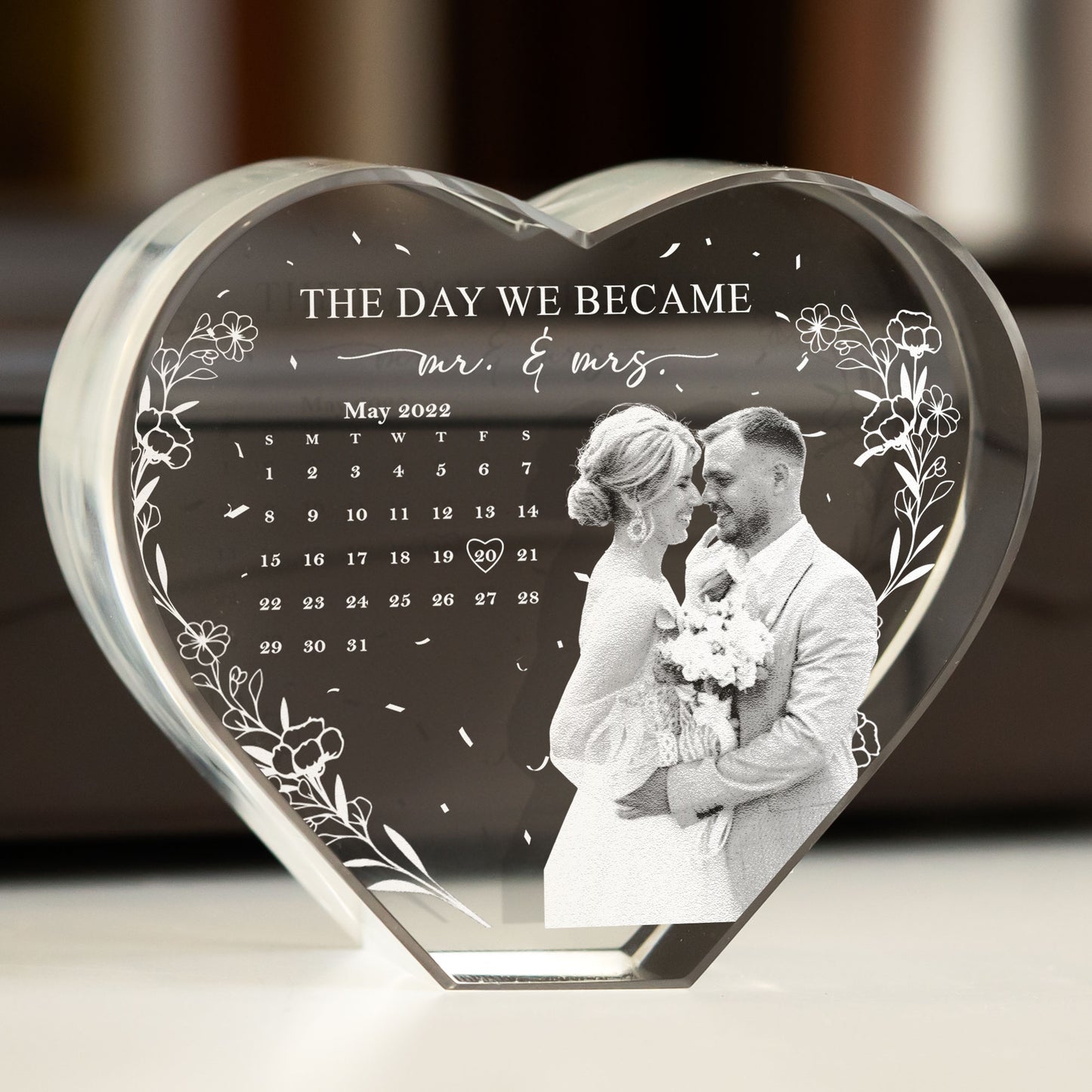 The Day We Became Mr. & Mrs. - Custom 3D Crystal Photo