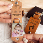 The Day You Became My Daddy Custom Calendar - Personalized Leather Photo Keychain
