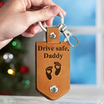 The Day You Became My Daddy Custom Calendar - Personalized Leather Photo Keychain