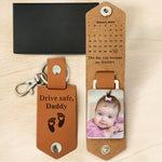 The Day You Became My Daddy Custom Calendar - Personalized Leather Photo Keychain