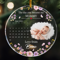 The Day You Became My Mommy Baby's Ultrasound Photo - Personalized Acrylic Photo Ornament