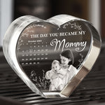 The Day You Became My Mommy New Mom Gifts - Custom 2D Crystal Photo