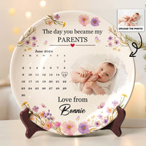 The Day You Became My Mommy, Daddy, Grandparents - Personalized Photo Ceramic Plate