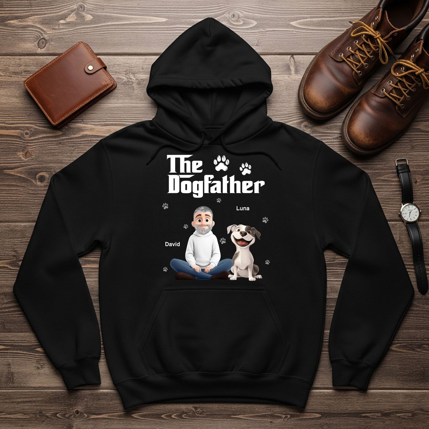 The Dogfather Catfather - Personalized Hoodie