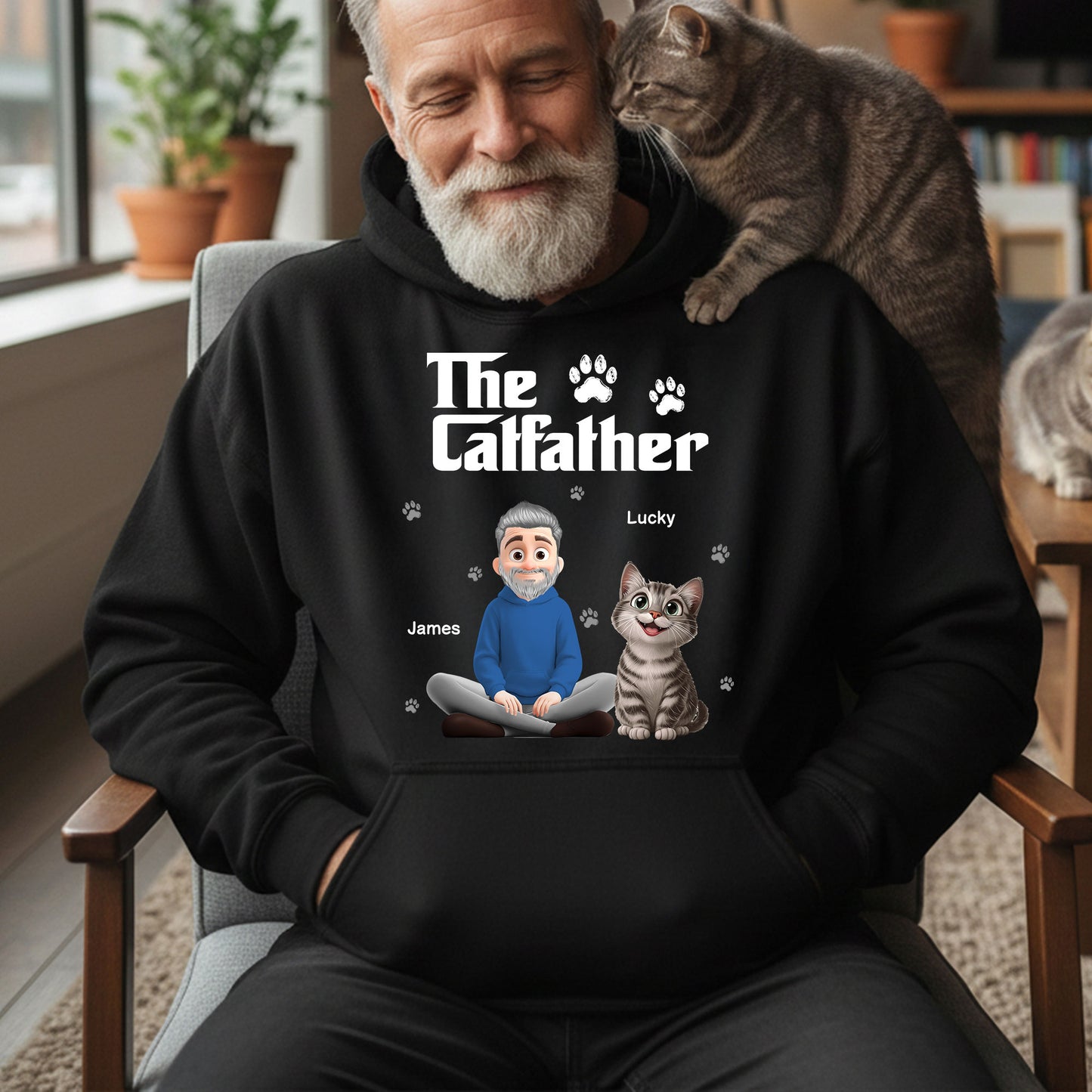 The Dogfather Catfather - Personalized Hoodie