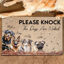 The Dogs Are Naked - Personalized Doormat