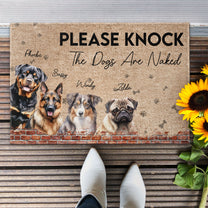 The Dogs Are Naked - Personalized Doormat