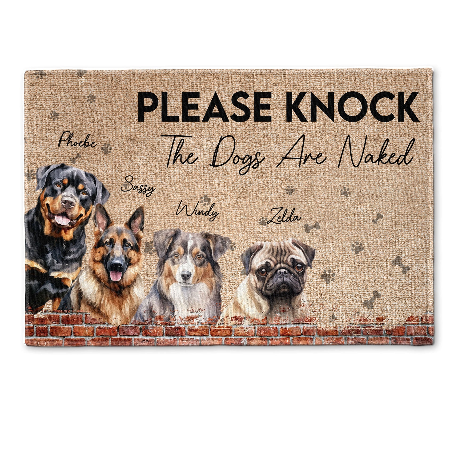 The Dogs Are Naked - Personalized Doormat