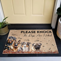 The Dogs Are Naked - Personalized Doormat